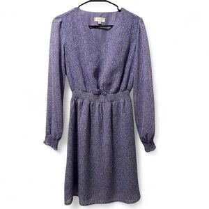 LOFT Elegant Light Purple & White Floral Women's Dress Knee Length Size X-Small